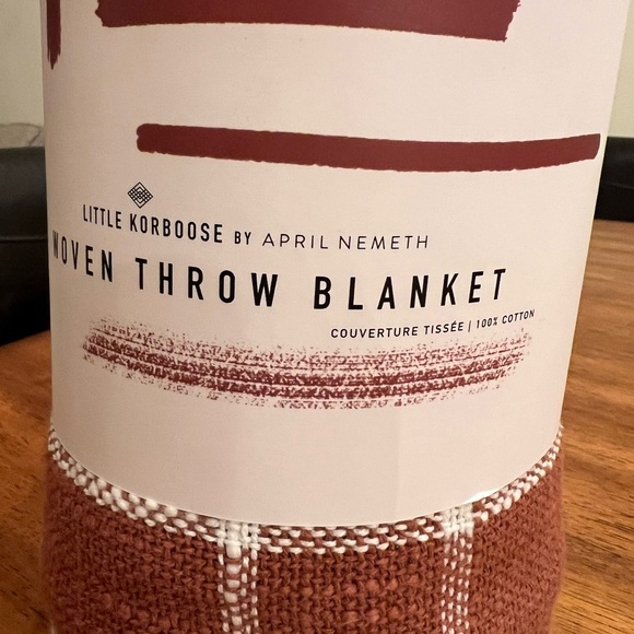 Little Korboose Woven Throw Blanket - Rust Plaid - Picture 4 of 5